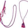 Set capezza in corda, redini e collare - Fucsia