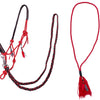 Set capezza in corda, redini e collare - Rosso