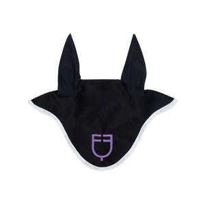 Set sottosella e cuffietta Equestro, nero con logo viola