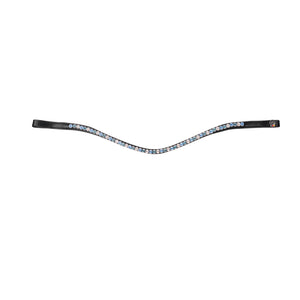 Frontalino con strass, petrolio/azzurro/argento