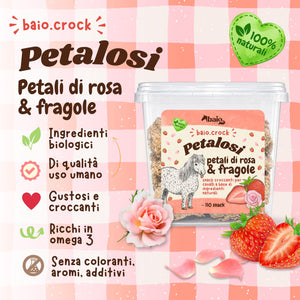Snack Petalosi - fragole e petali di rosa