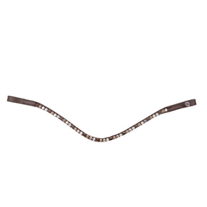 Frontalino con strass, marrone/oro/beige