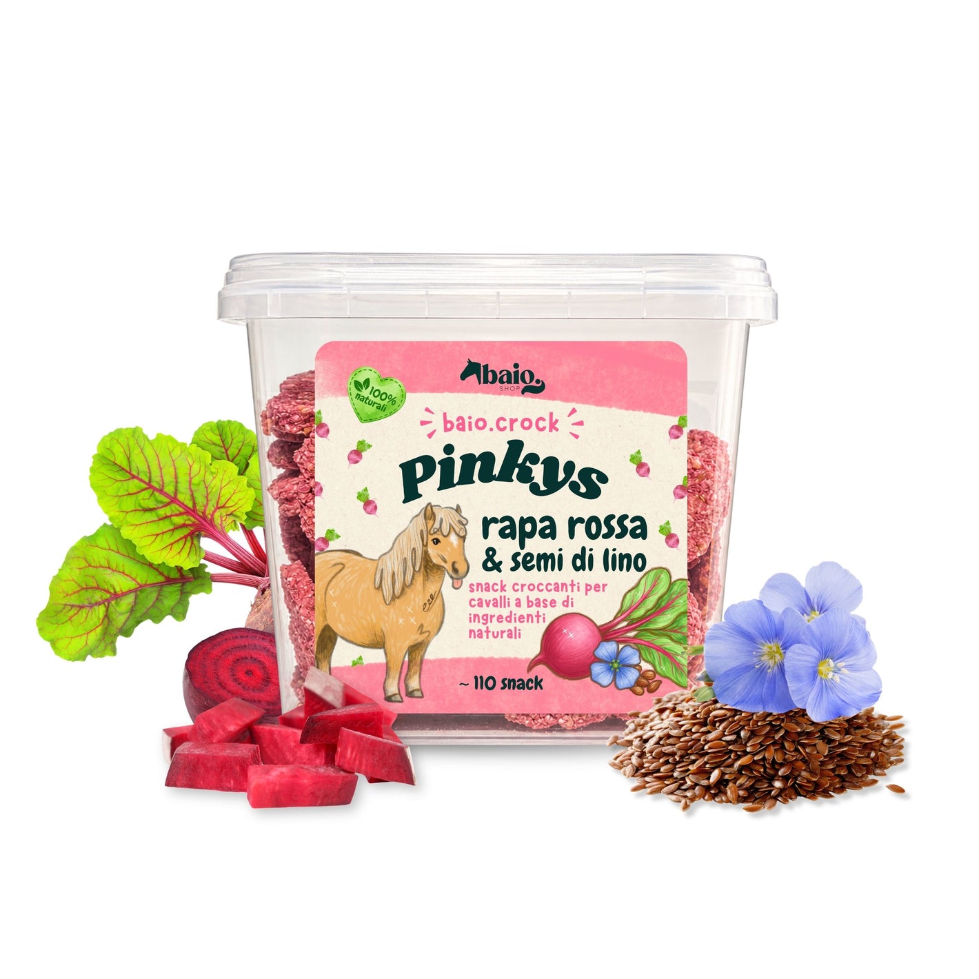 Snack Pinkys - rapa rossa e semi di lino