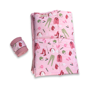 Set sottofasce e fasce da riposo - equitazione rosa