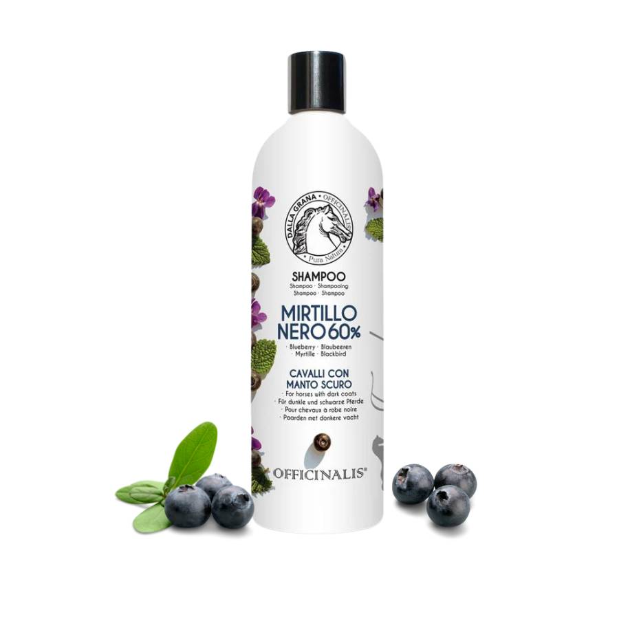 Shampoo per cavalli scuri al mirtillo nero