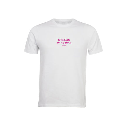 T-shirt "equilibrata solo in sella"