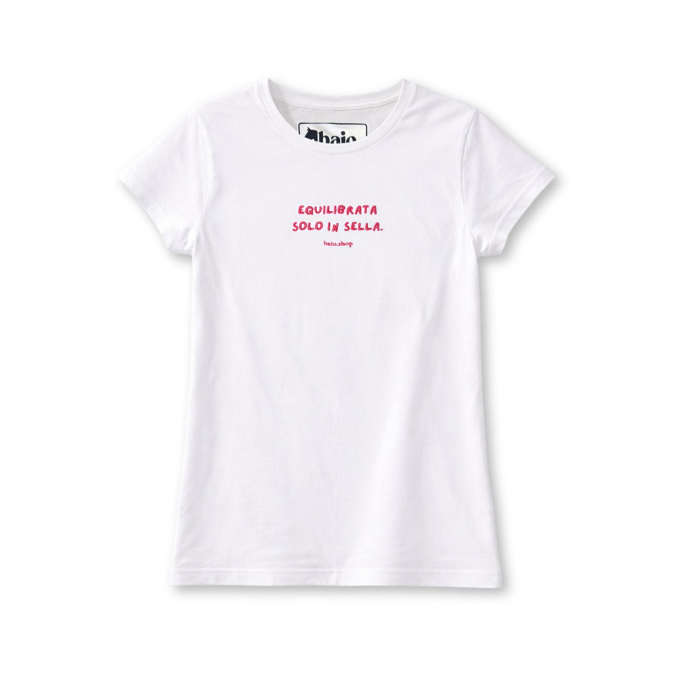 T-shirt "equilibrata solo in sella"