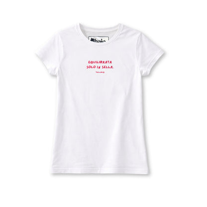 T-shirt "equilibrata solo in sella"