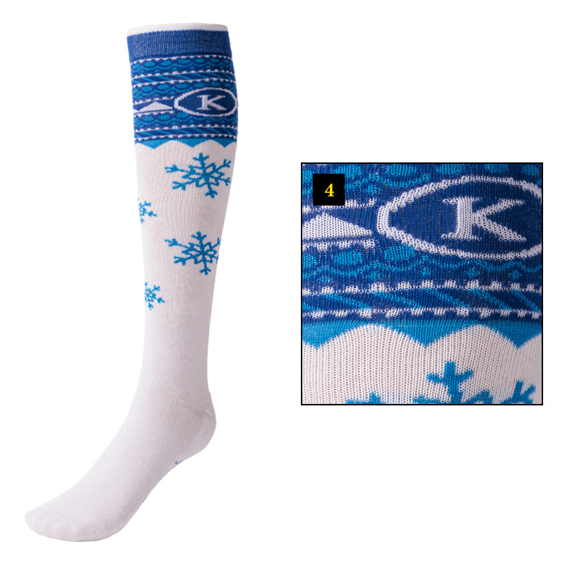 Calze natalizie, fiocchi di neve blu