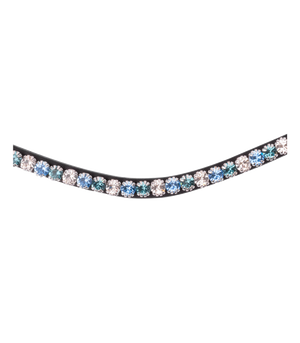 Frontalino con strass, petrolio/azzurro/argento