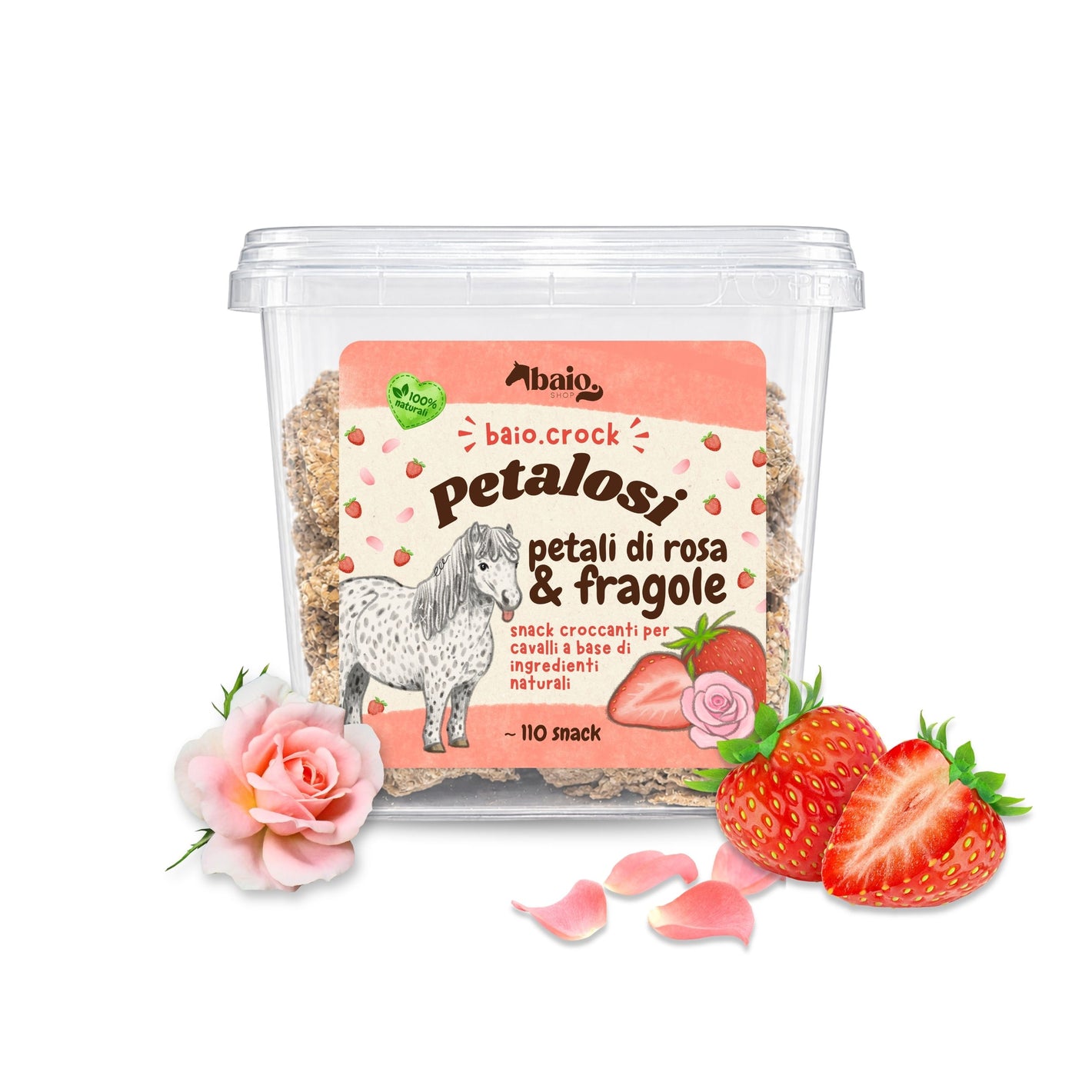Snack Petalosi - fragole e petali di rosa