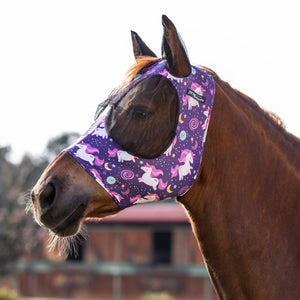 Maschera anti-mosche in Lycra, space unicorn