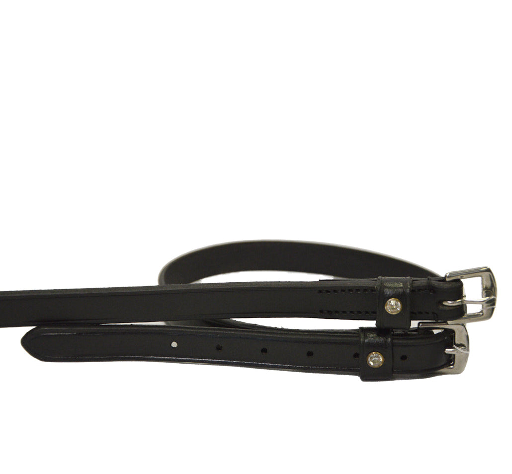 Cinturini per speroni in cuoio con strass