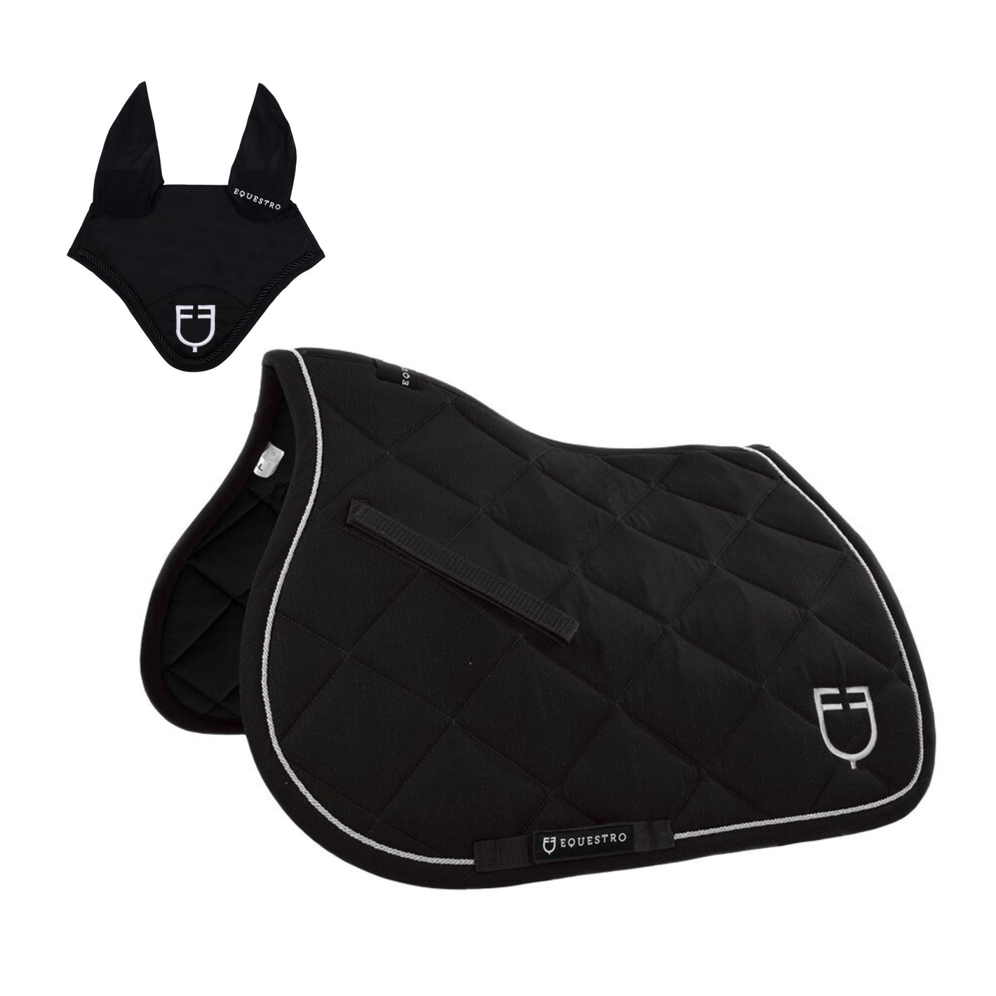 Set sottosella e cuffietta Equestro nero pony