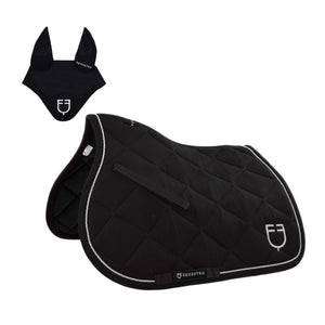 Set sottosella e cuffietta Equestro nero pony