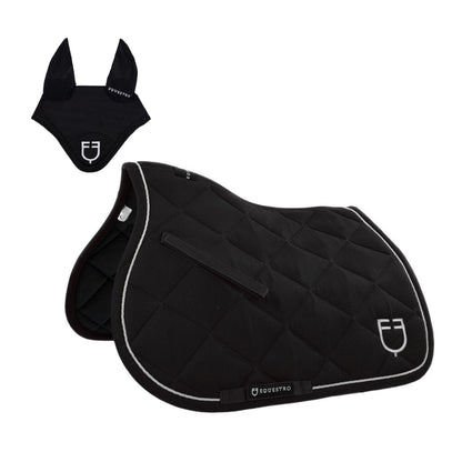 Set sottosella e cuffietta Equestro nero pony