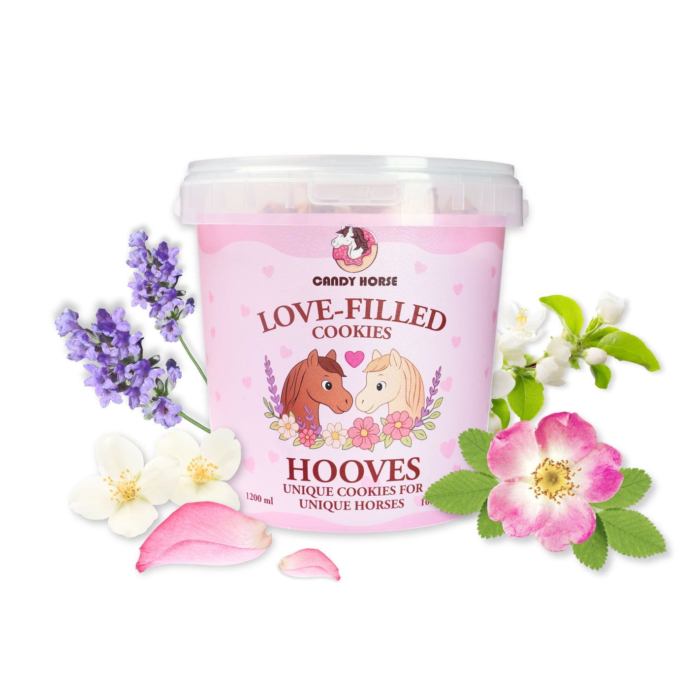 Biscotti artigianali "love-filled" - rosa, lavanda e gelsomino