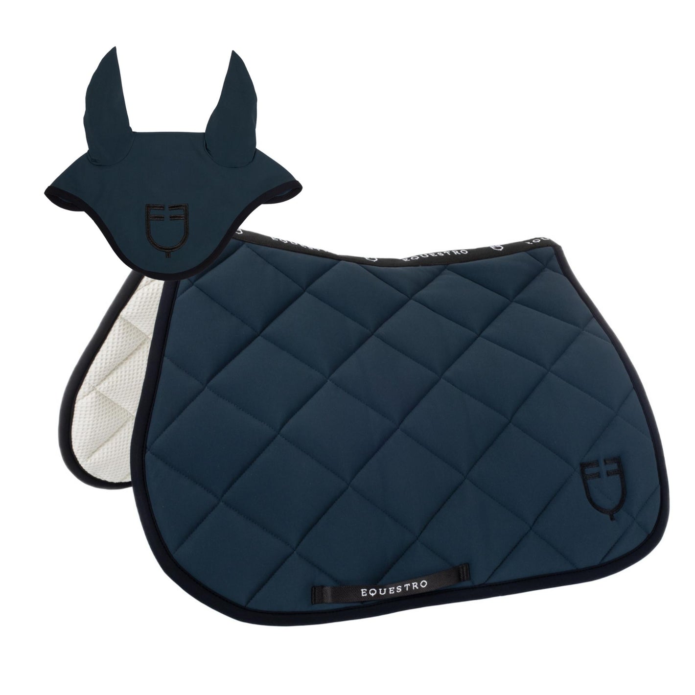 Set sottosella e cuffietta Equestro, blu navy