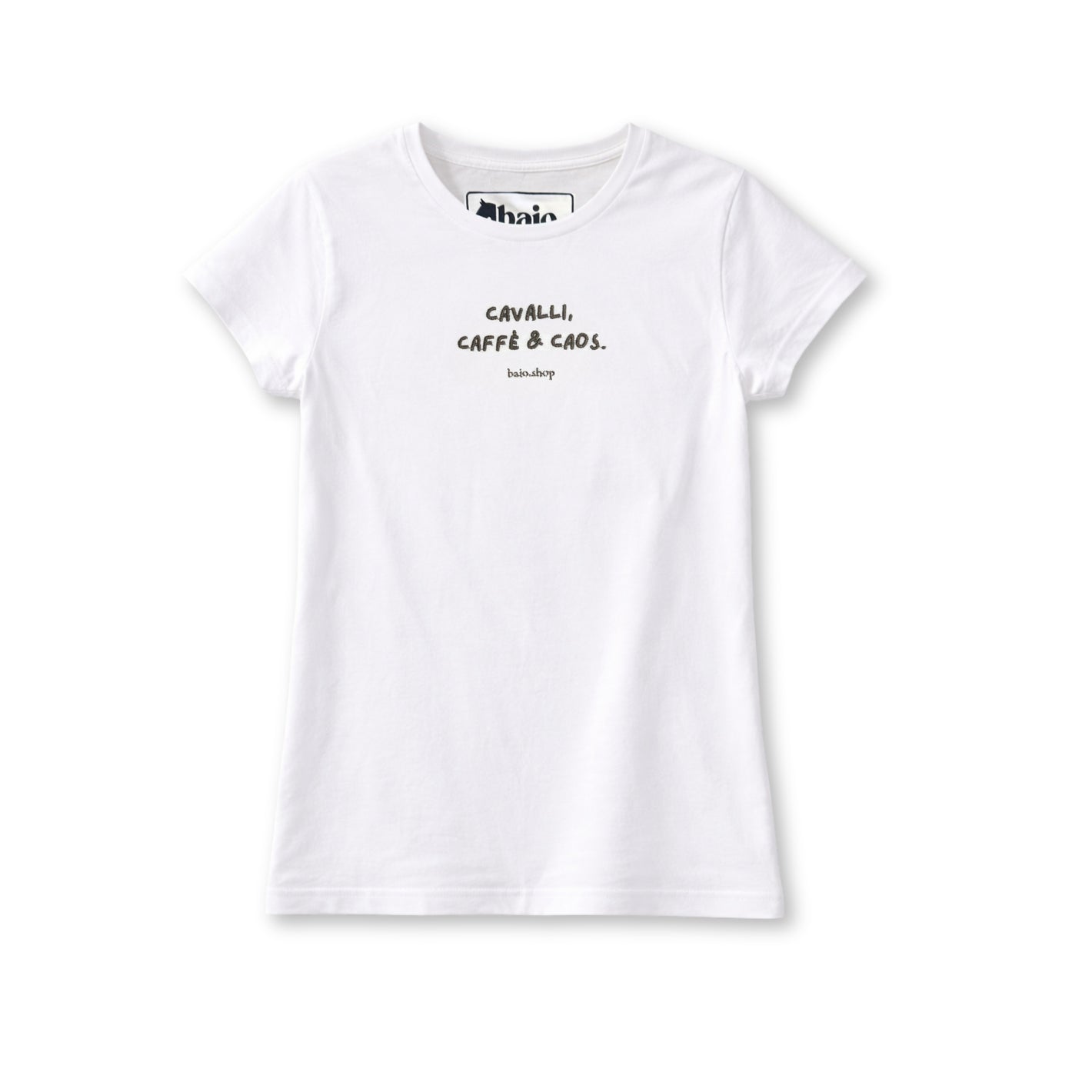 T-shirt "cavalli, caffè & caos"