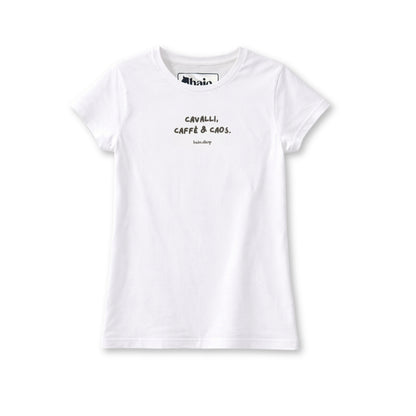 T-shirt "cavalli, caffè & caos"